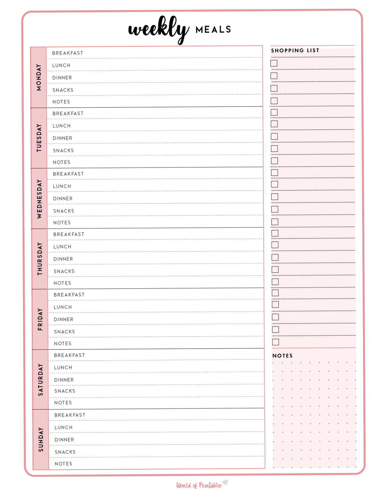 Weekly Meal Planning | Digital Planners & Creative Assets — 📅 📁 stay inspired all year long