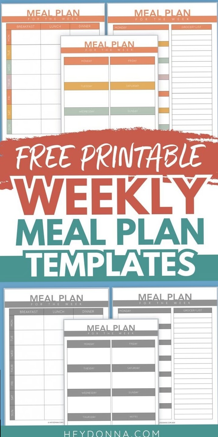 Weekly Meal Planning Printables & Creative Menus — 💌 💌 dream life manifestation