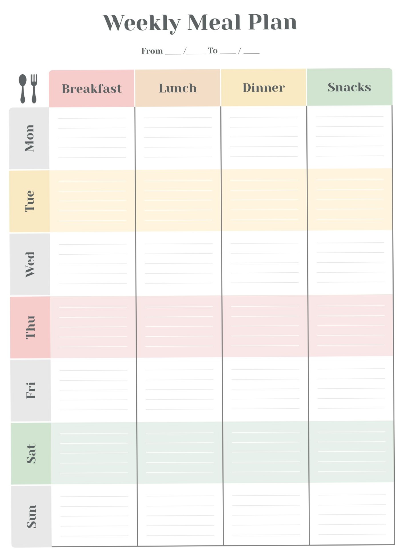 🪄 🖌️ Weekly Menu Template in Google Docs | Free Design | secret to staying productive