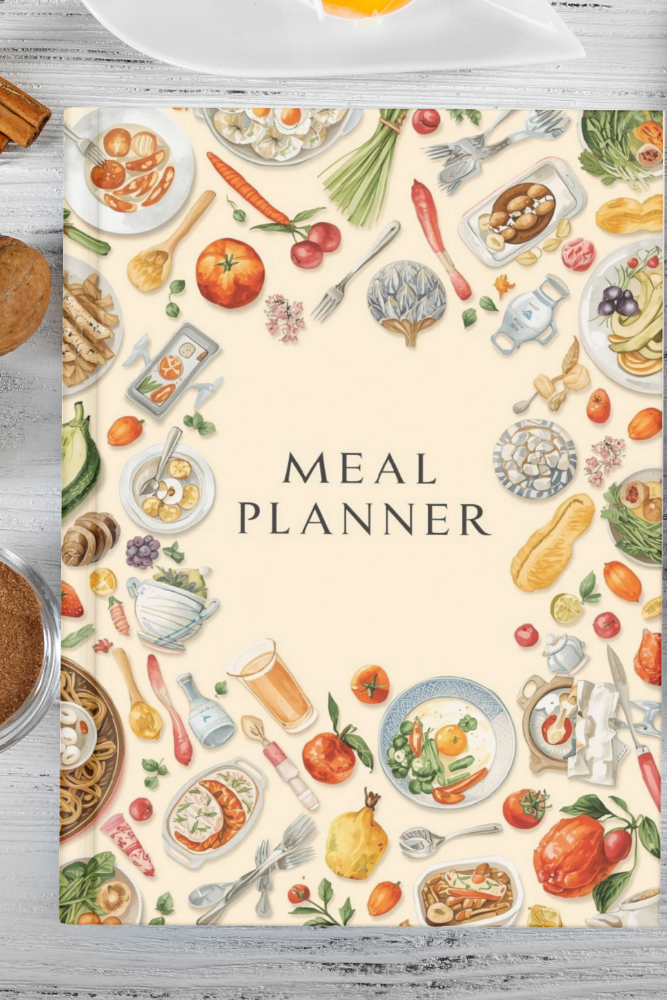 Weekly & Monthly Meal Planner PDF – 50 Pages + Recipes & Groceries — ☁️ 🌿 secret to staying productive