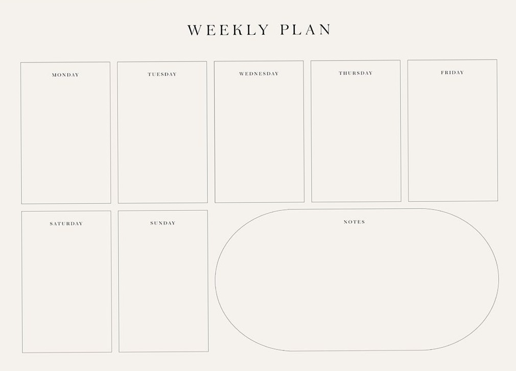 ☁️ 🕯️ Weekly Planner Beige Poster 30×40 cm | dream life manifestation