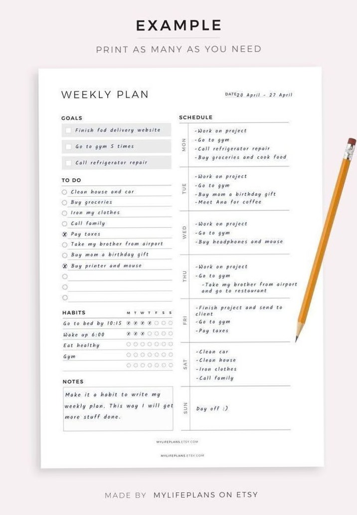 🕯️ ✨ Weekly Planner Bundle: Printable, Goal, To-Do & Habit Tracker | ultimate printable checklist