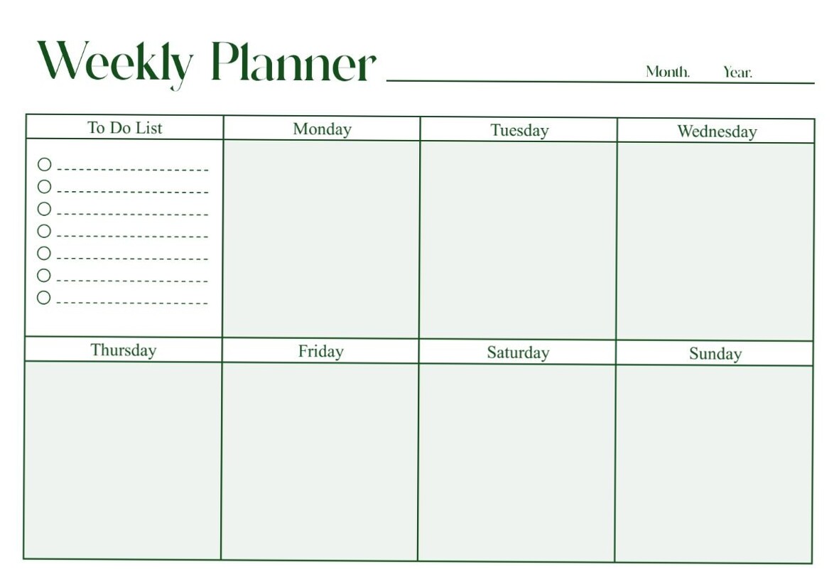 📊 📁 Weekly Planner — Clean Design for Creative Scheduling | stay inspired all year long