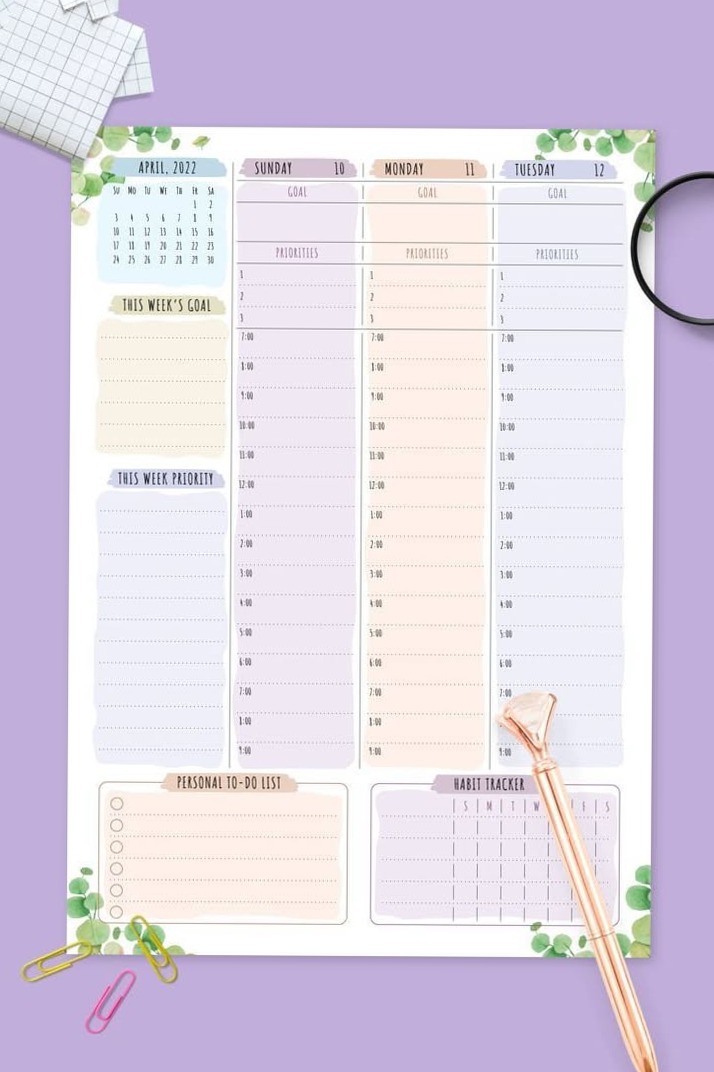 📌 📁 Weekly Planner Design Inspiration & Printable Templates | romanticize your routine