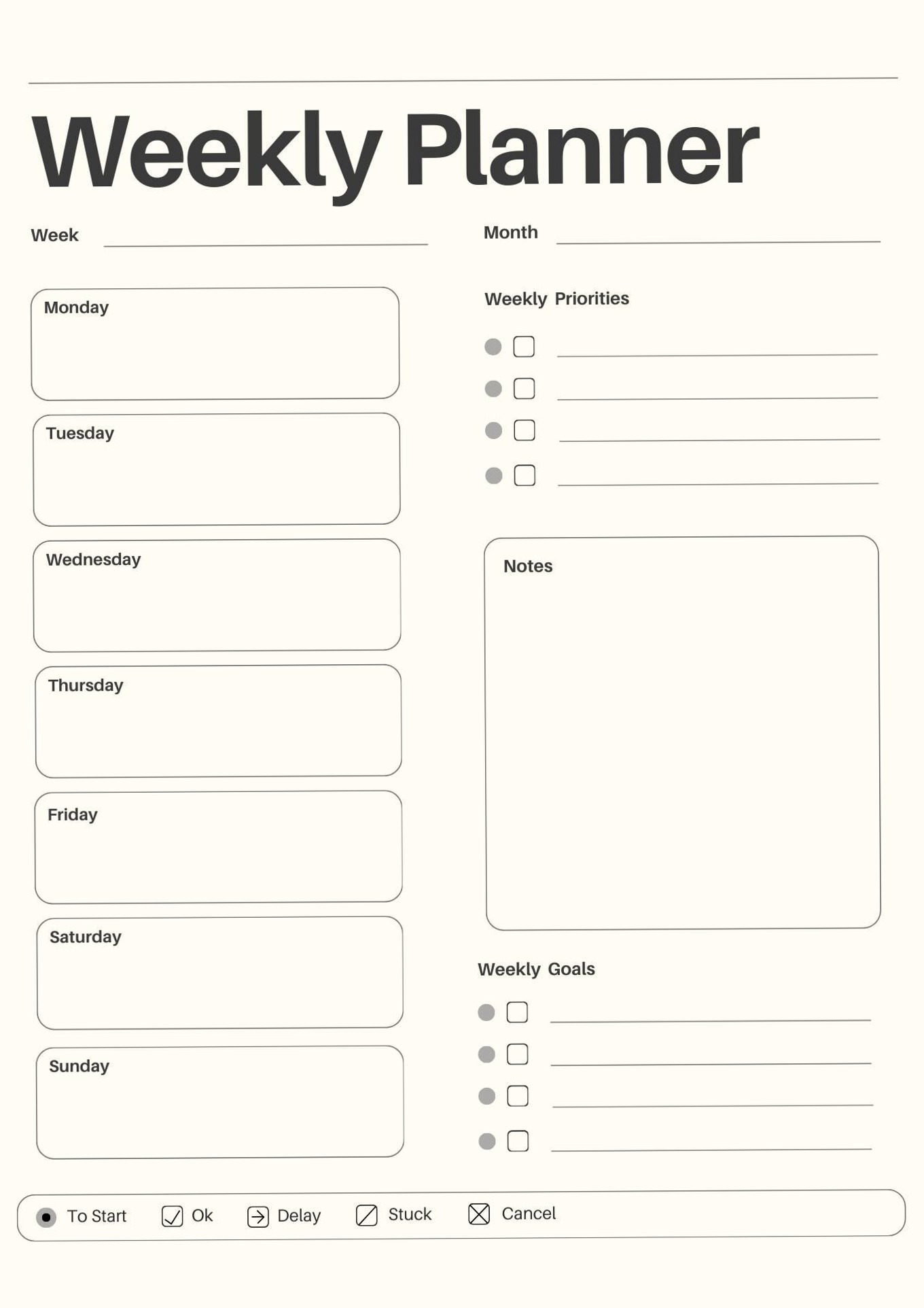 📊 📅 Weekly Planner Digital Download | Creative Design Asset | dream life manifestation