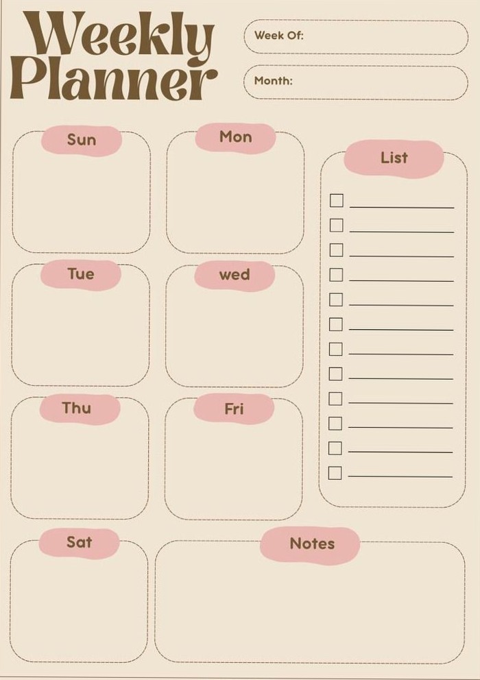 💌 🥂 Weekly Planner for Digital Design & Creative Productivity | secret to staying productive