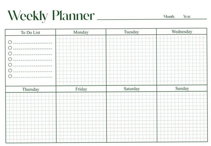 Weekly Planner Grid 2019 Design — 🖌️ 💎 dream life manifestation