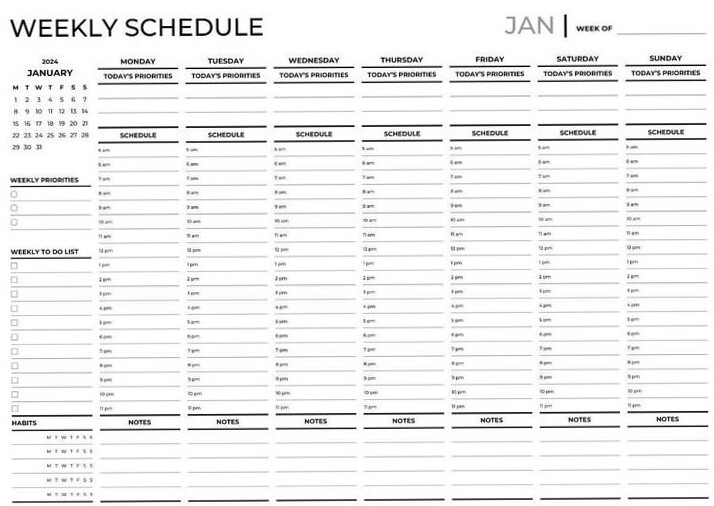 👰 👰 Weekly Planner Landscape | Printable & Digital Planner Binder for New Year Organization | romanticize your routine