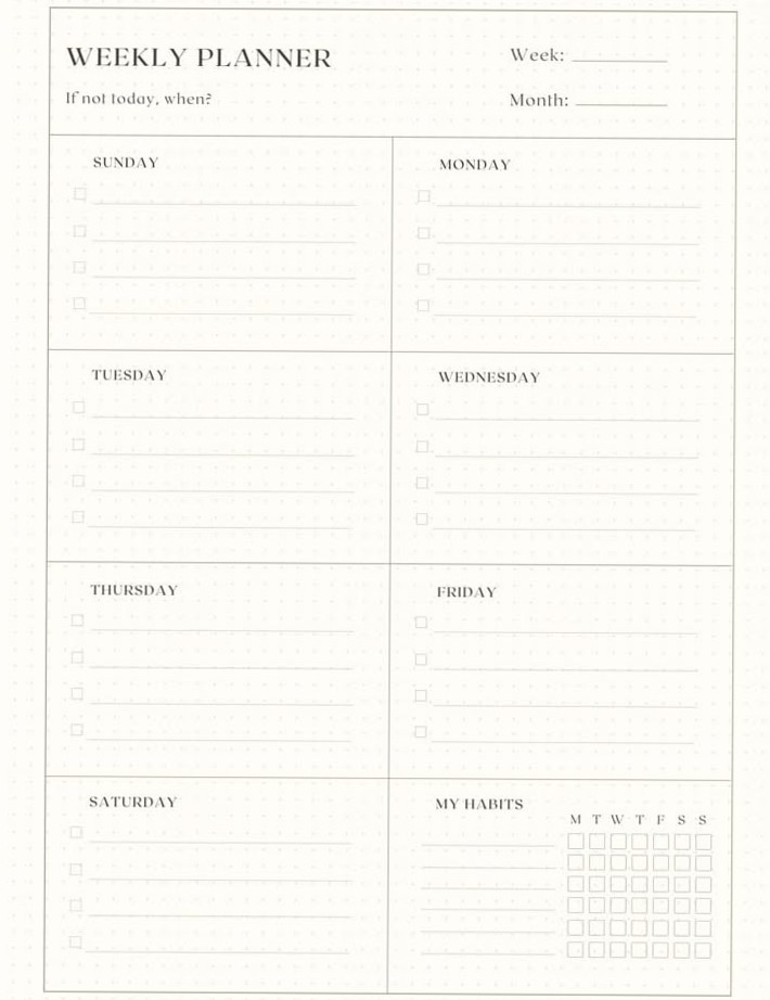 🕯️ 🎀 Weekly Planner | Neutral Aesthetic To-Do List Templates | secret to staying productive