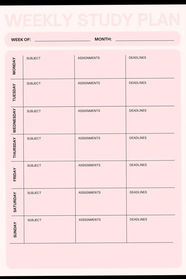 🍰 🍰 Weekly Study Planner | Digital Design & Creative Assets | romanticize your routine