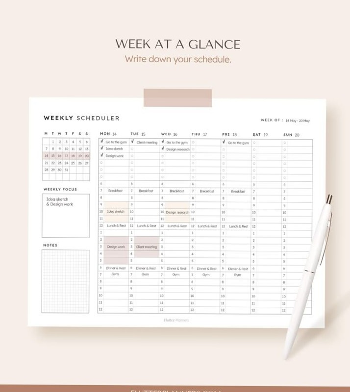 🥂 👰 Weekly Timetable Template | Work Planner Layout Design | dream life manifestation