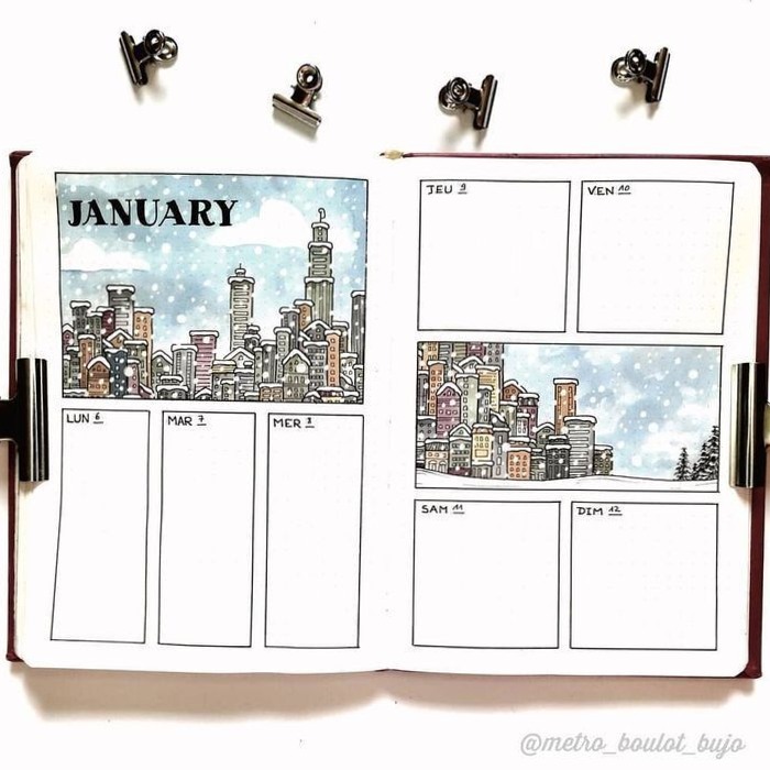 Winter Cityscape Digital Design Elements — 📌 📅 dream life manifestation