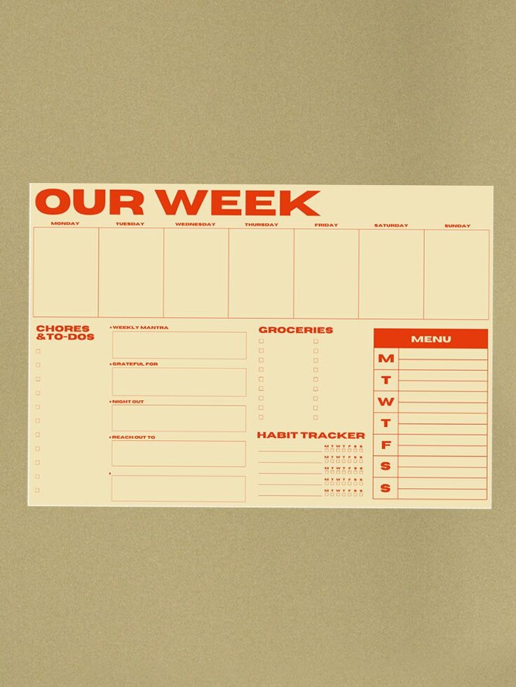 🪄 🌈 Yellow Red Weekly Planner Design | dream life manifestation
