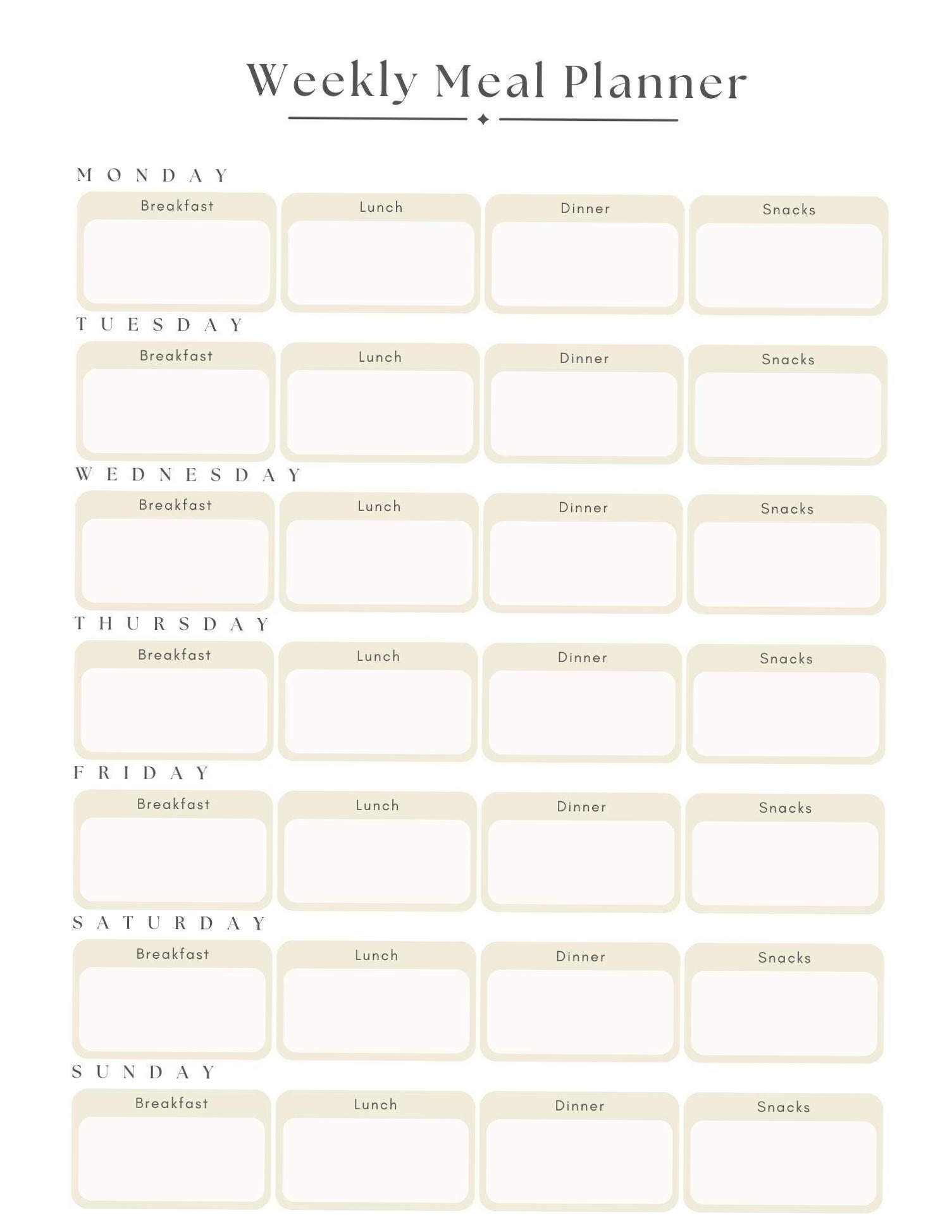 🍰 🍰 Your Simple Weekly Meal Planner Template | stay inspired all year long