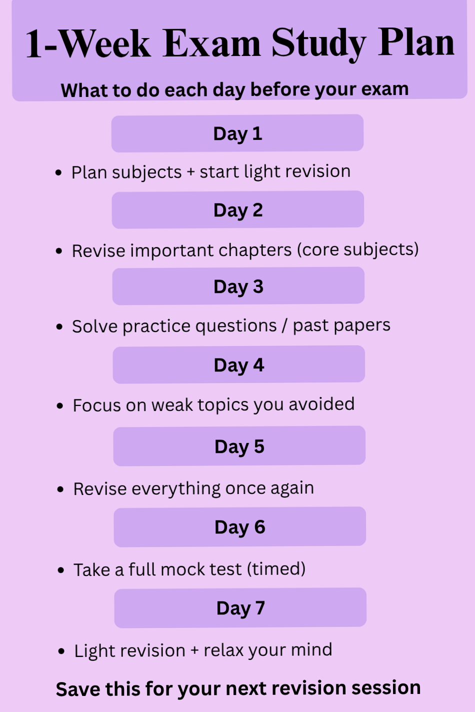 1-Week Exam Study Plan for Digital Design & Creative Planners — 🕯️ ✨ dream life manifestation