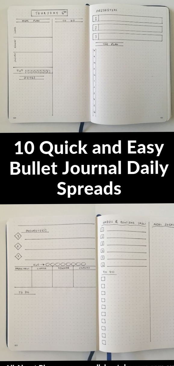 🤍 ☁️ 10 Quick Bullet Journal Daily Layouts | dream life manifestation