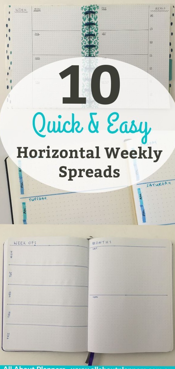 10 Quick Horizontal Bullet Journal 2-Page Weekly Spreads — 📌 🖇️ romanticize your routine