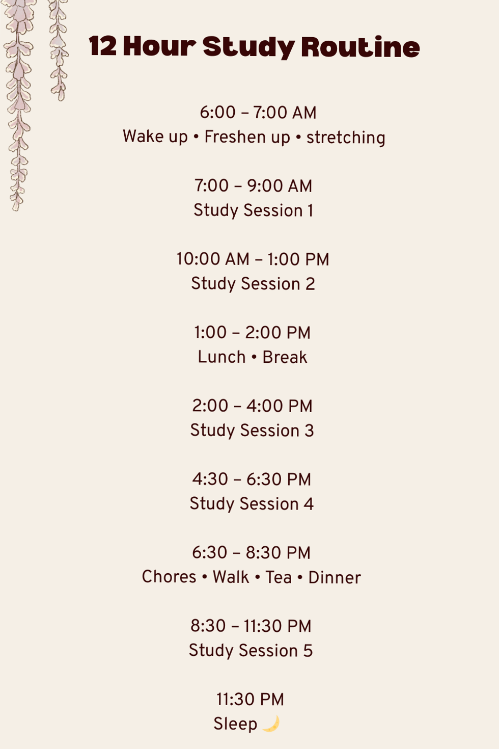12-Hour Study Routine for Discipline & Consistency — 👰 🍰 stay inspired all year long