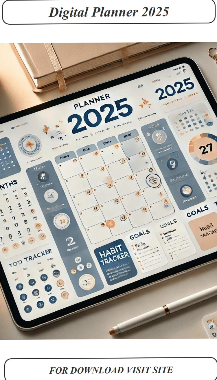 💌 💍 2025 Aesthetic Digital Planner + Habit Tracker Bundle | seamless organization hack