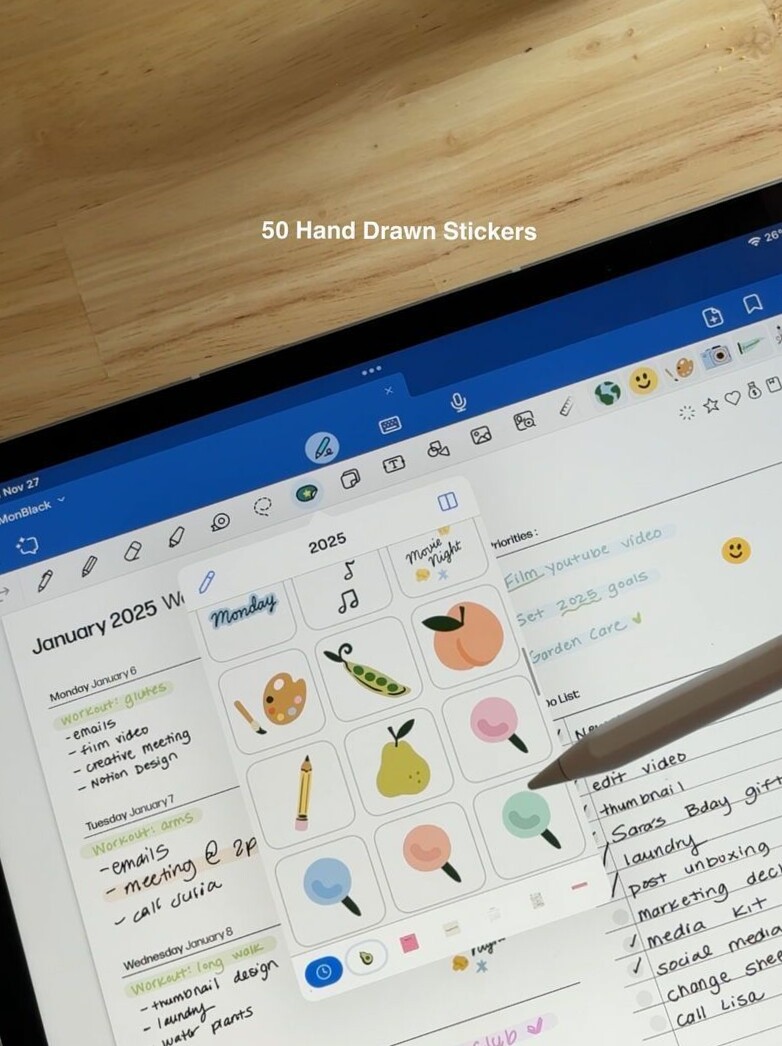 🖌️ 🎨 2025 Productivity Stickers for Digital Planners & Creative Design | dream life manifestation