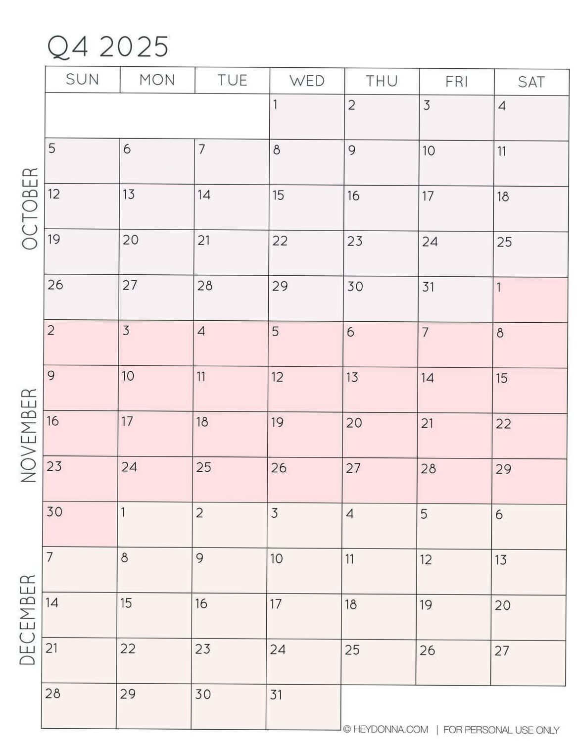 📝 📊 2025 Q4 Free Printable Calendar & Planner for Bullet Journals | dream life manifestation