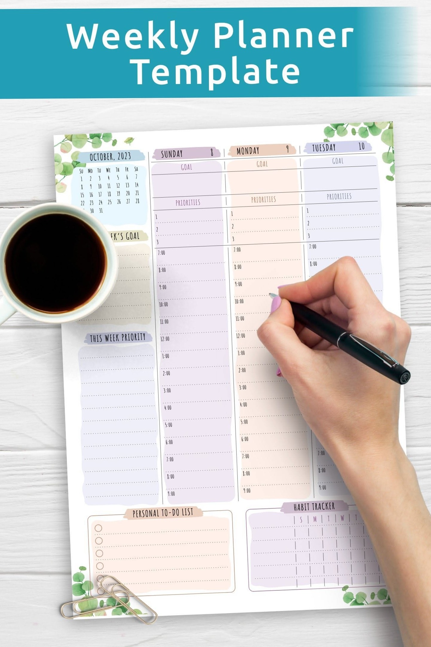 📍 🎨 2025 Weekly Planner Template: Printable Schedule Design | secret to staying productive