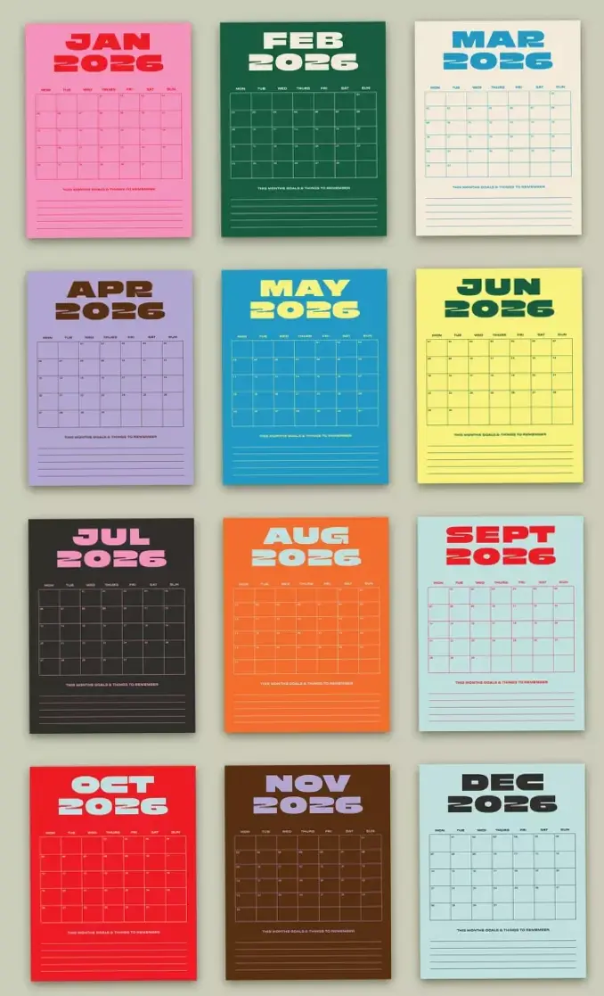 2026 Calendar Layout — Adobe InDesign Template — 🎀 ☁️ dream life manifestation