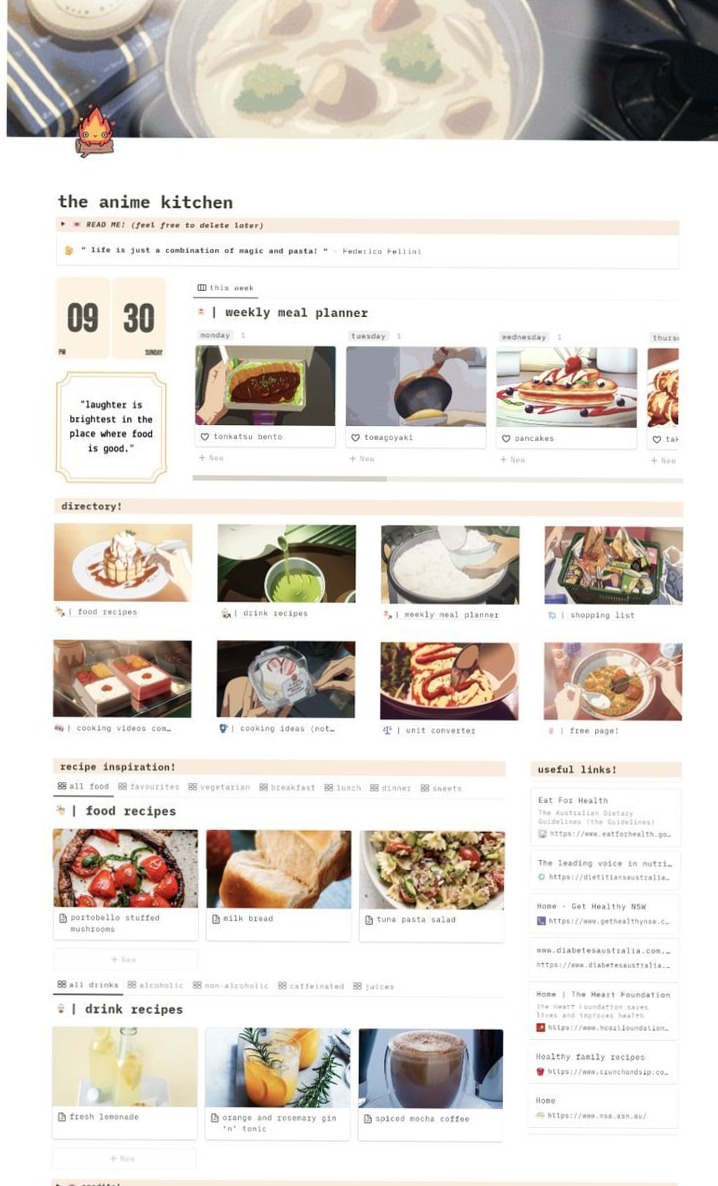💍 👰 2026 efficiency hack: Free Notion Template: The Anime Kitchen | Meal Planner & Recipe Templates 2024