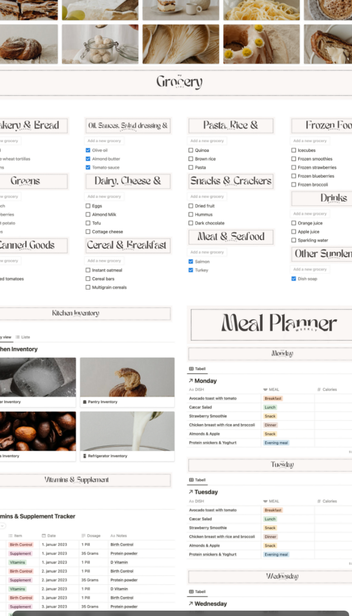 🤍 🕯️ 2026 efficiency hack: Notion Meal & Daily Planner Templates for Productive Weeks