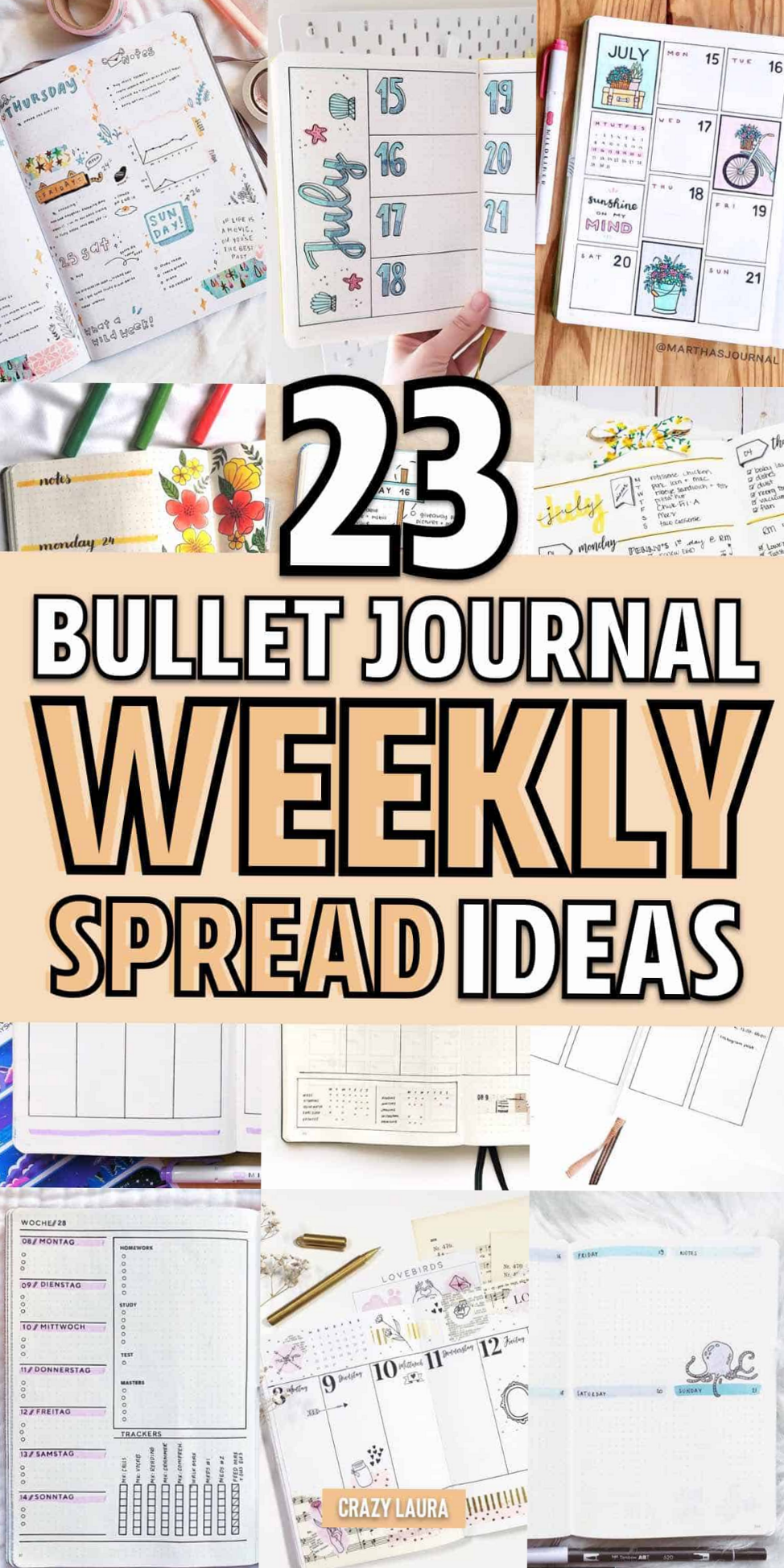 🖌️ 🌈 23 July Weekly Spreads for Summertime Design Inspiration | romanticize your routine