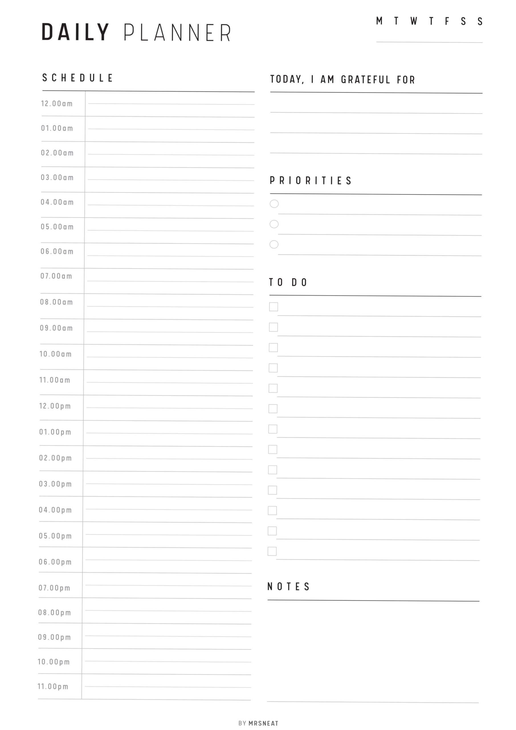 24-Hour Planner Template Obsession — 🌿 ✨ dream life manifestation