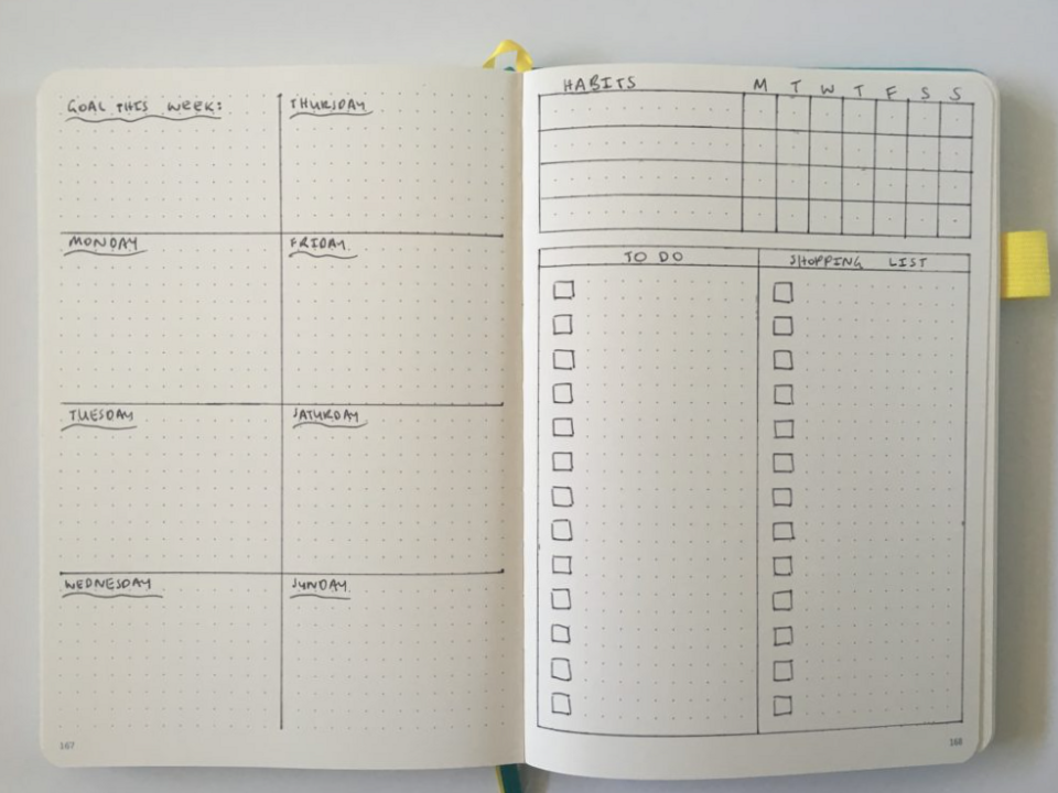 26 Creative 2-Page Weekly Bullet Journal Layouts — 🎨 🖌️ secret to staying productive
