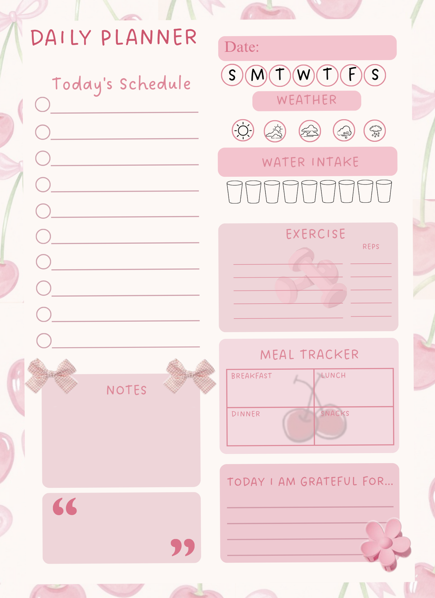 3 Printable Daily Planners + Free Weekly & Monthly PDF — 🎨 💎 romanticize your routine