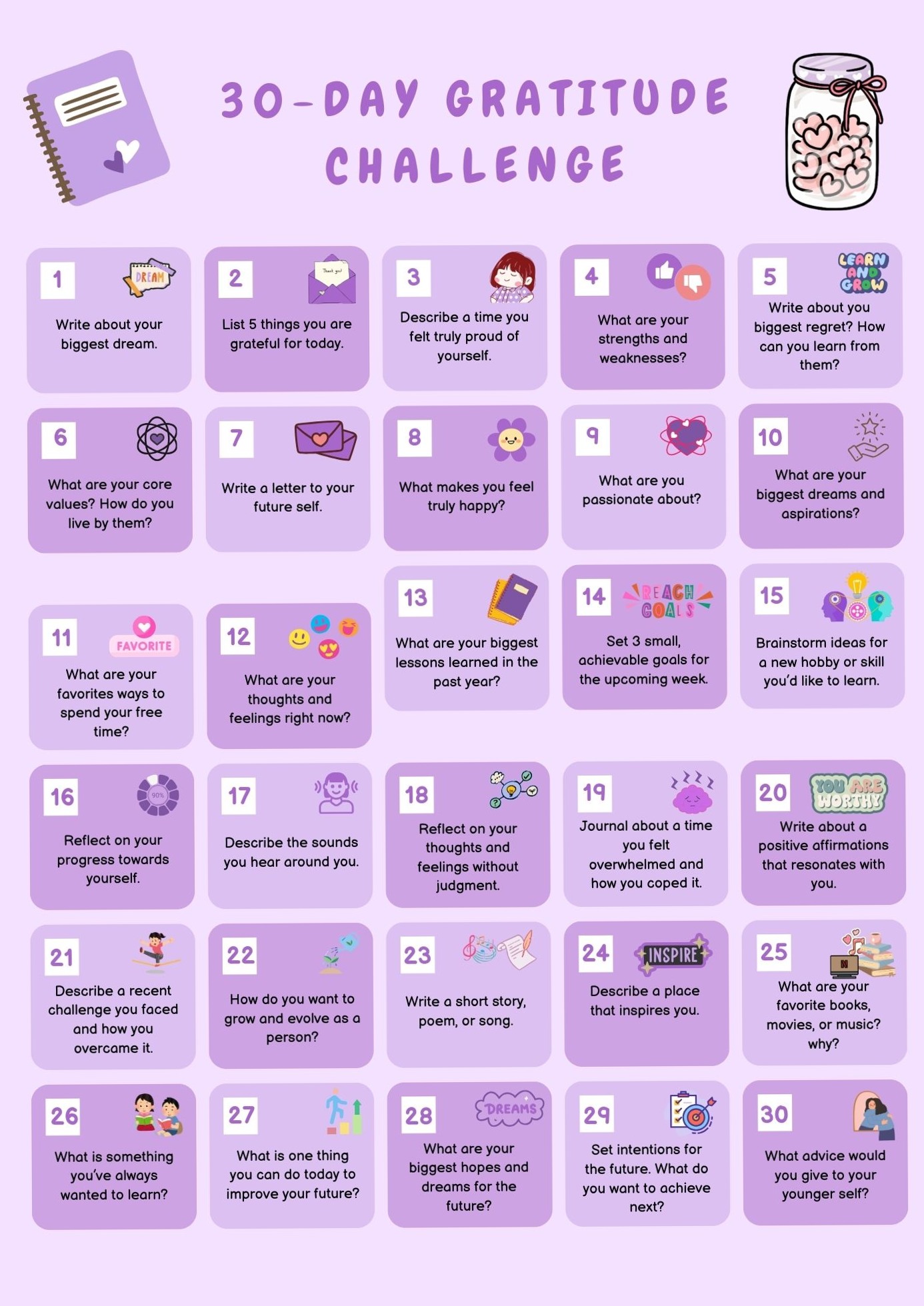 30-Day Gratitude Challenge for Creative Planners & Digital Designers — 🖇️ 🖇️ secret to staying productive