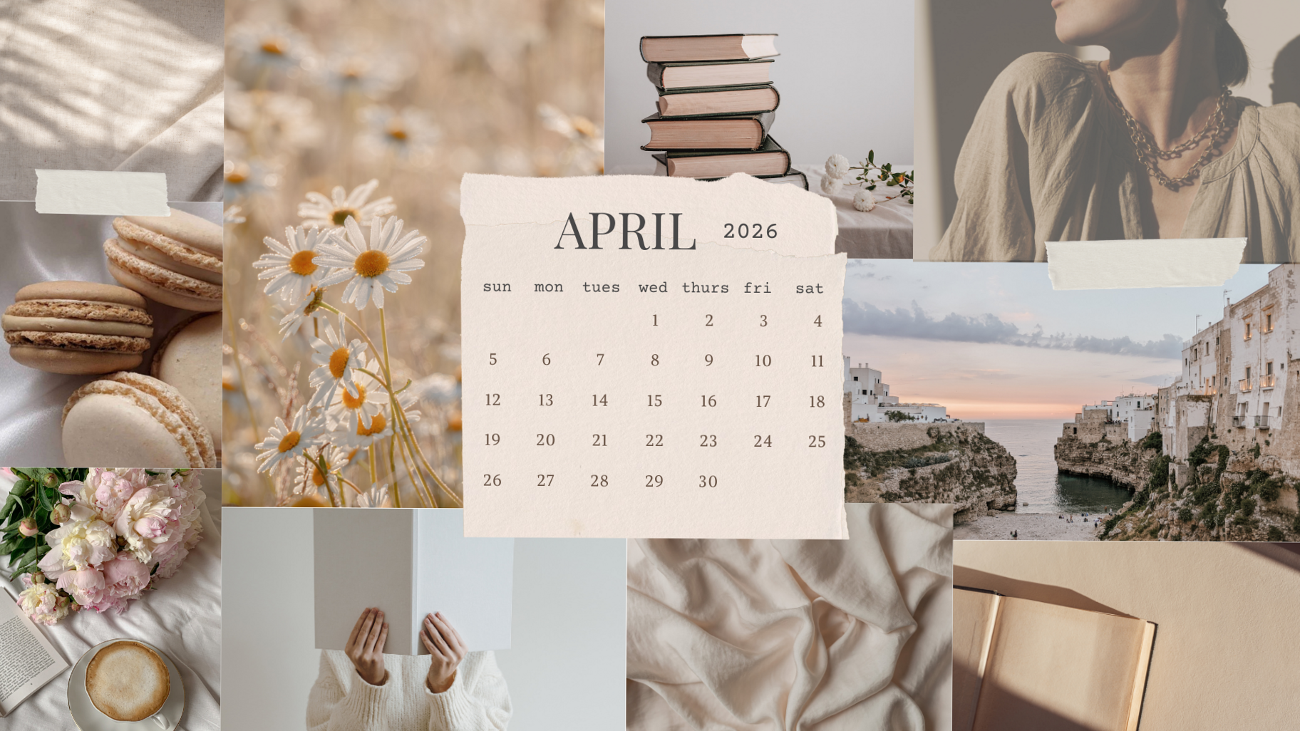 30 Free April 2026 Desktop Calendar Backgrounds — 💌 🍰 secret to staying productive