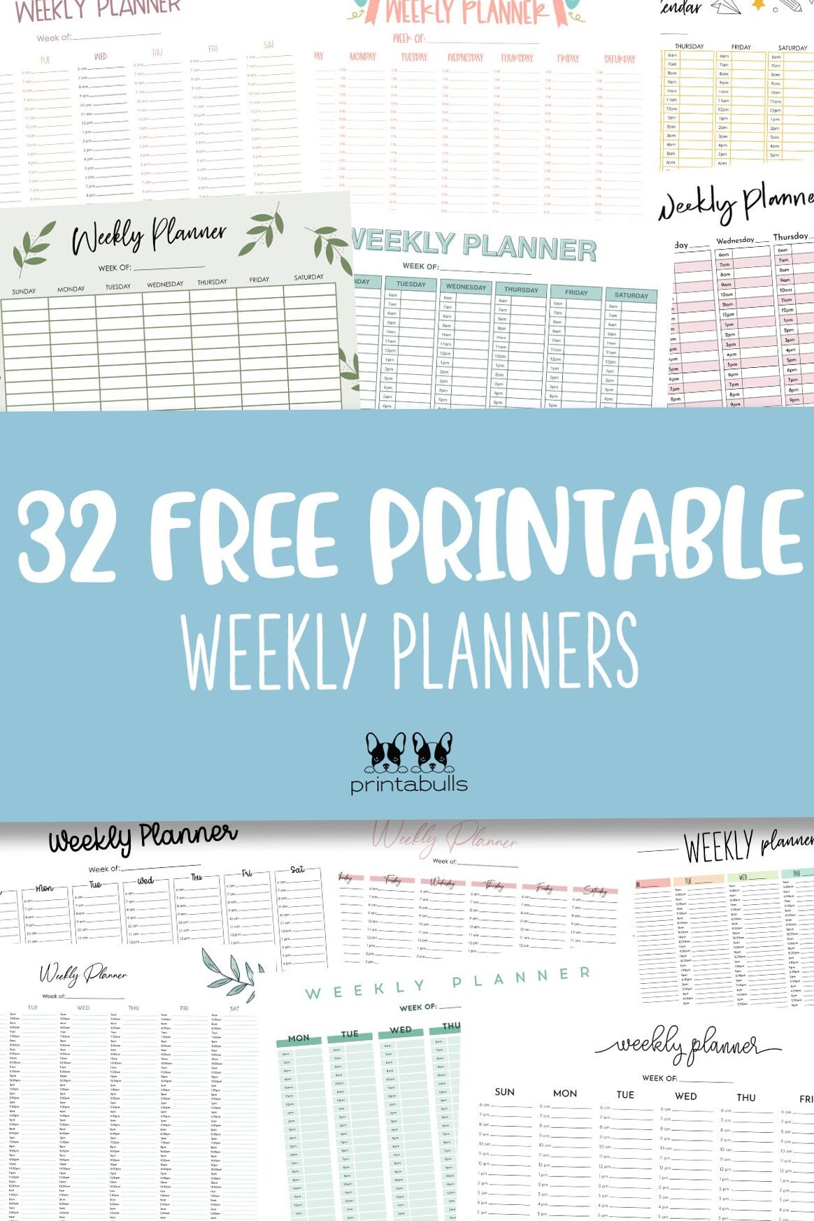 🌸 🥂 32 Free Weekly Planner Printables | Printabulls | dream life manifestation