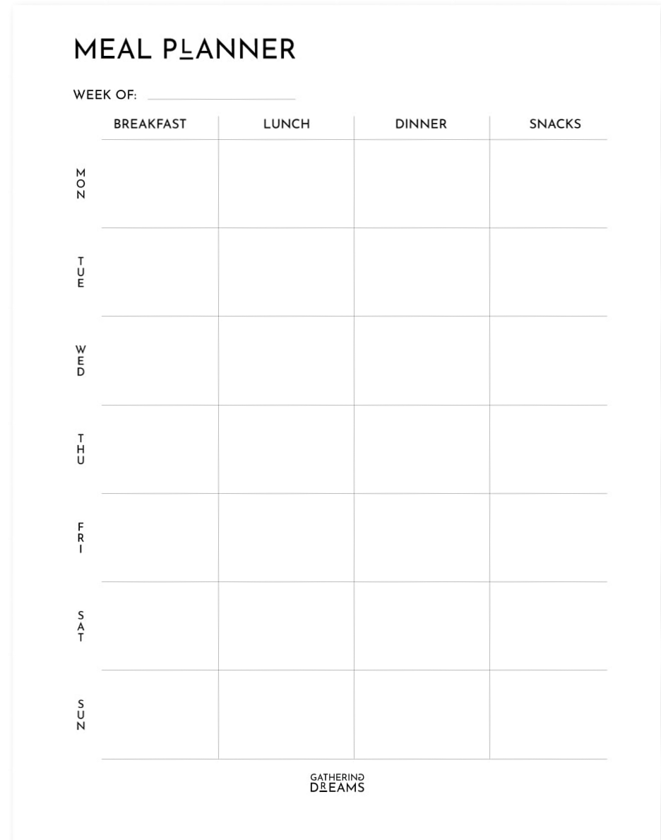 4 Free Meal Planners with 4 Weekly Templates | Stay Productive — 📊 📁 romanticize your routine