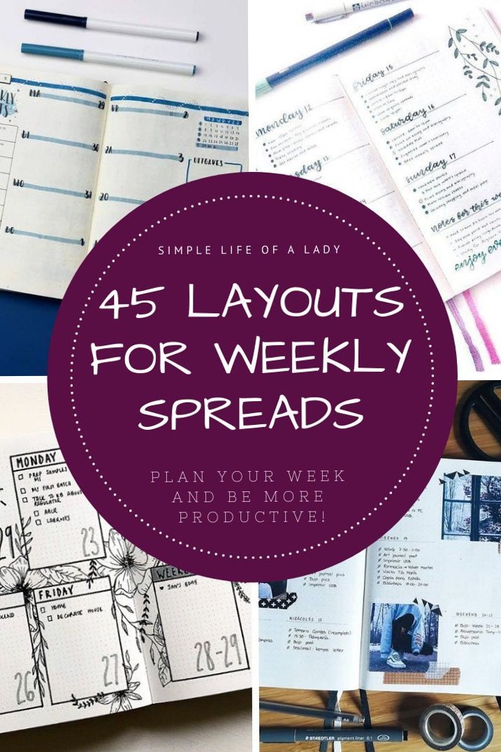 45 Bullet Journal Weekly Spreads to Explore — 📅 📝 romanticize your routine