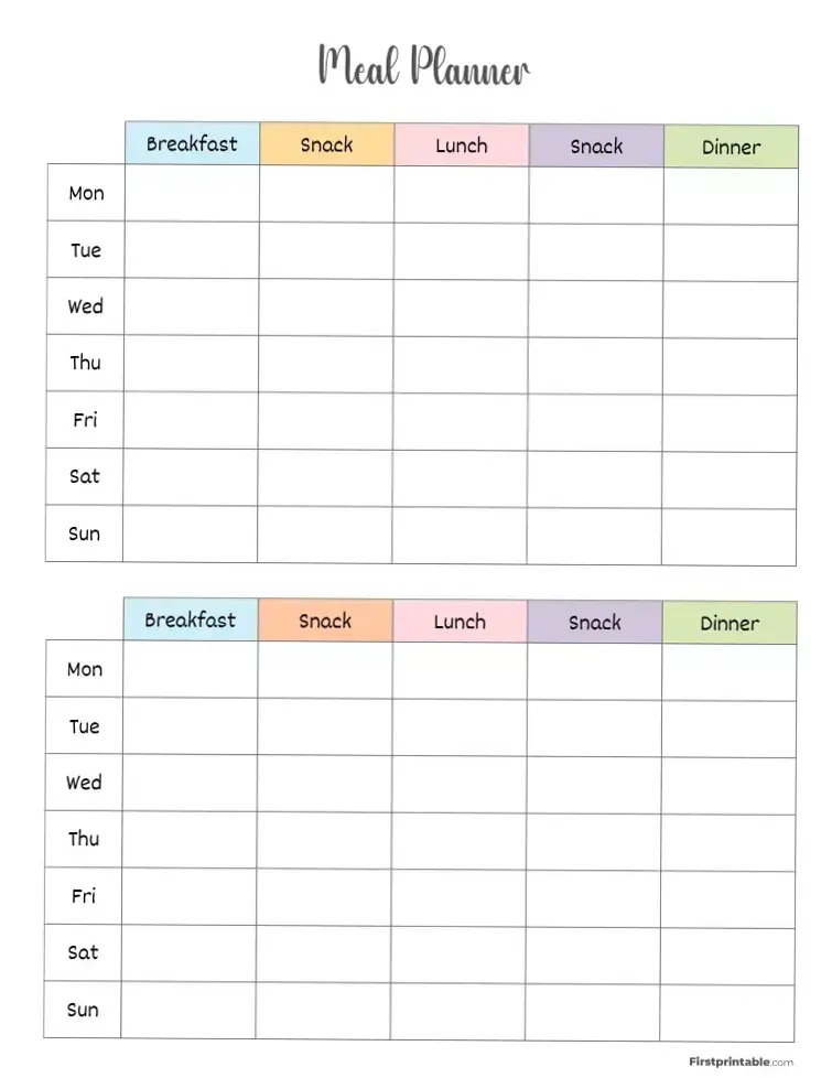 📌 📝 45+ Free Meal Planner PDFs | Firstprintable | secret to staying productive