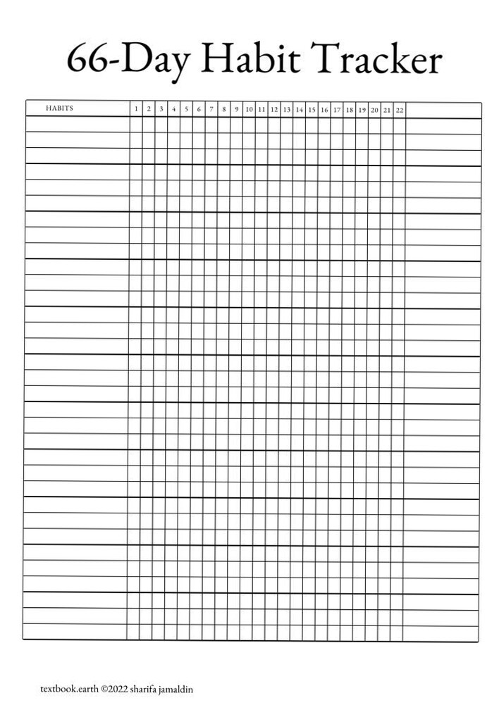 🌈 🖌️ 66 Habit Tracker — Minimalist Style | ultimate printable checklist