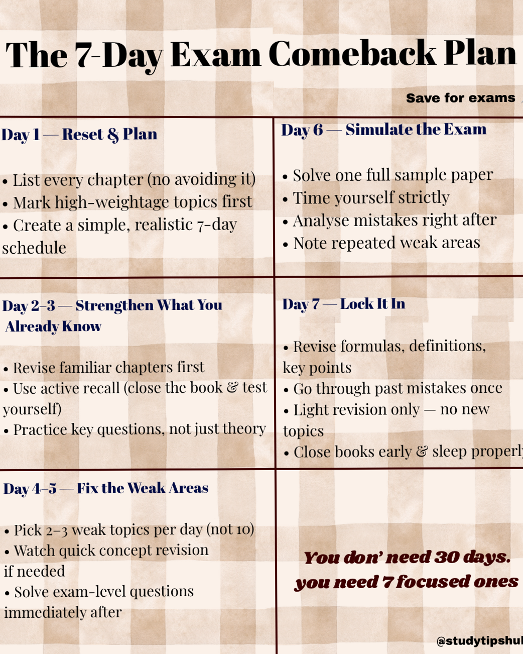 7-Day Exam Comeback: Design Your Study Planner — ☁️ 🕯️ stay inspired all year long