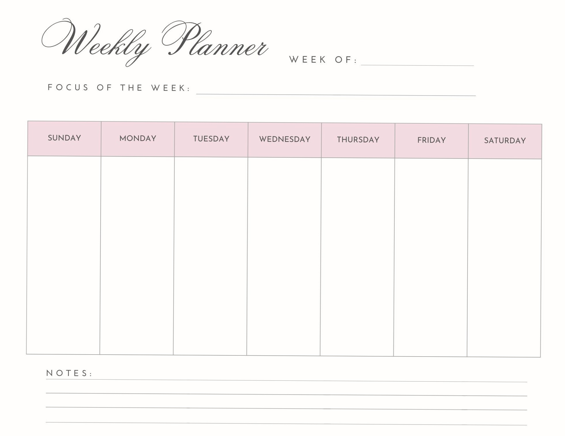 🍰 💍 7-Day Weekly Planner | Digital Design & Creative Assets | romanticize your routine