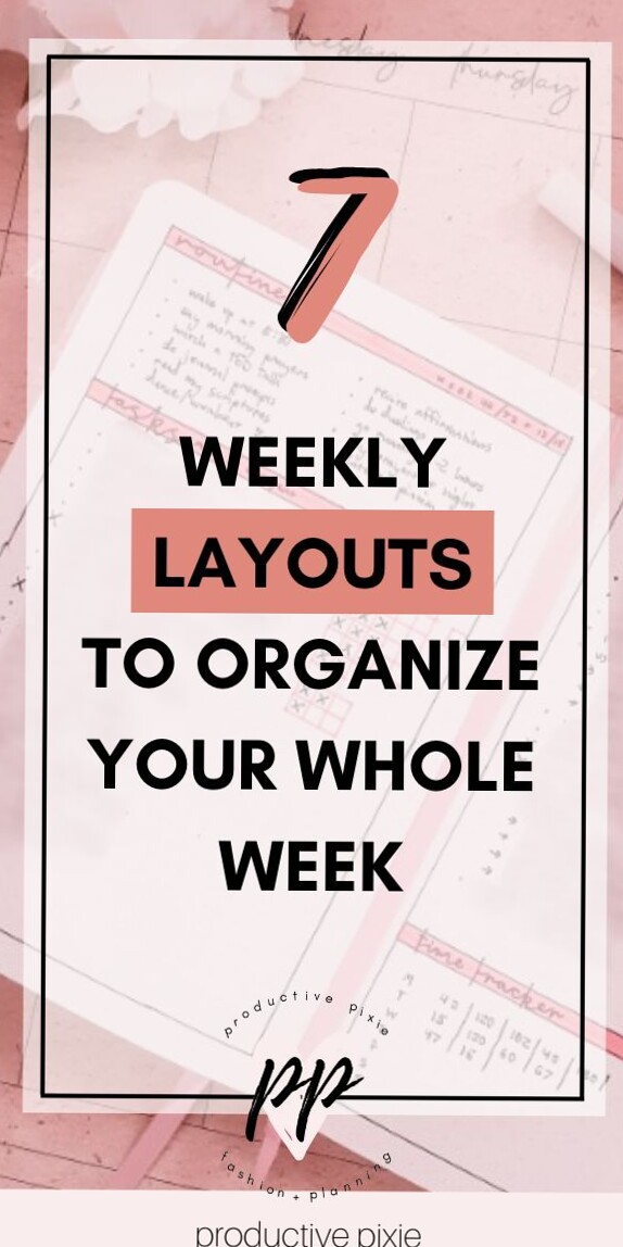 🎀 ☁️ 7 Weekly Bullet Journal Layouts for Task Management | stay inspired all year long