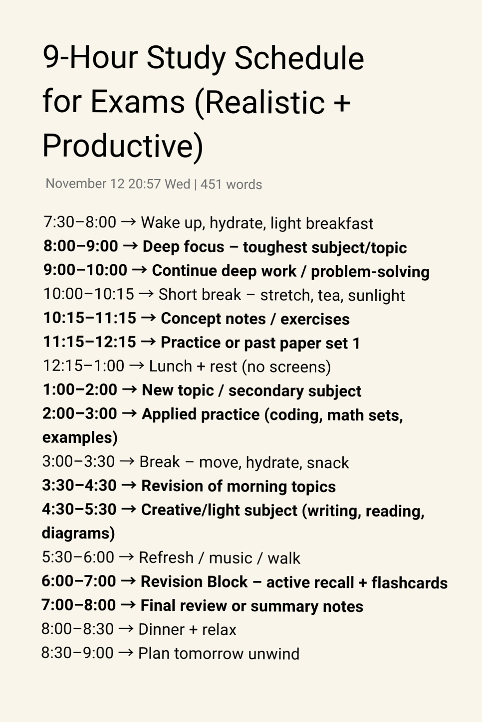 8-Hour Study Schedule for Exams | Digital Planner Design — 📍 💎 stay inspired all year long