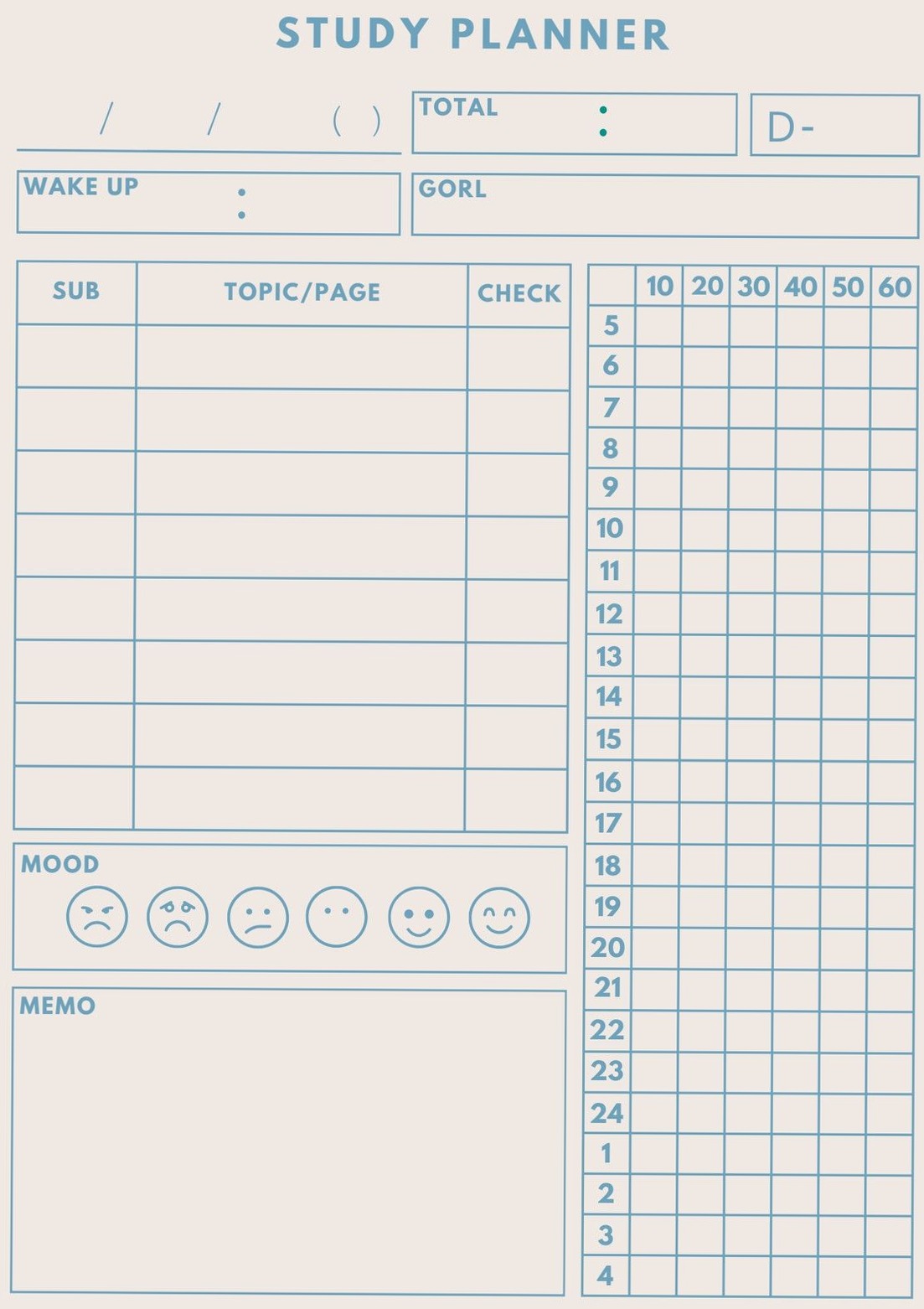パステルかわいシンプルスタディプランナーA4 — 📝 📌 romanticize your routine