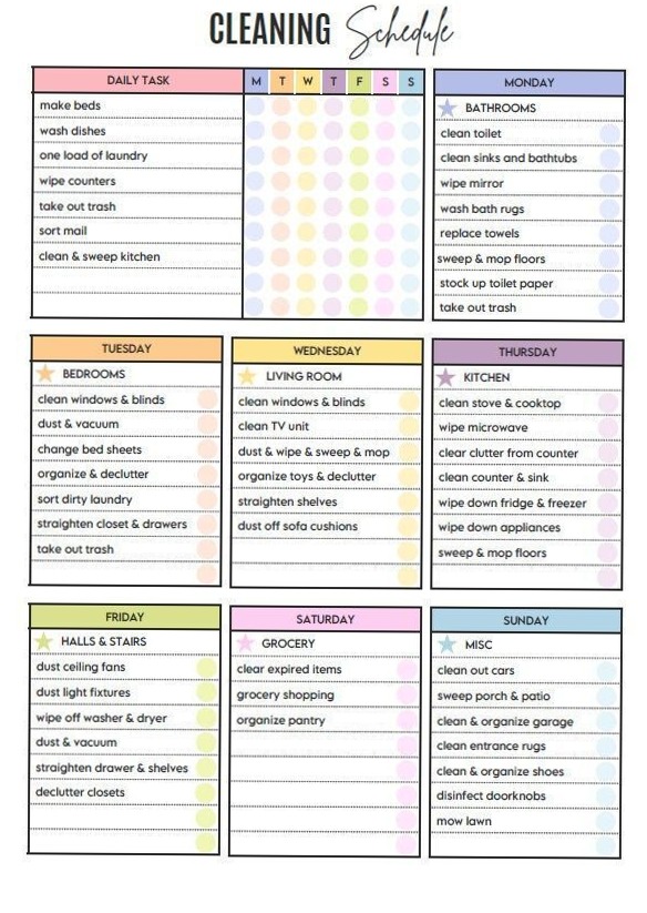 ADHD Cleaning Schedule: Your Guide to a Tidy Home — 📁 📁 no-stress tracker