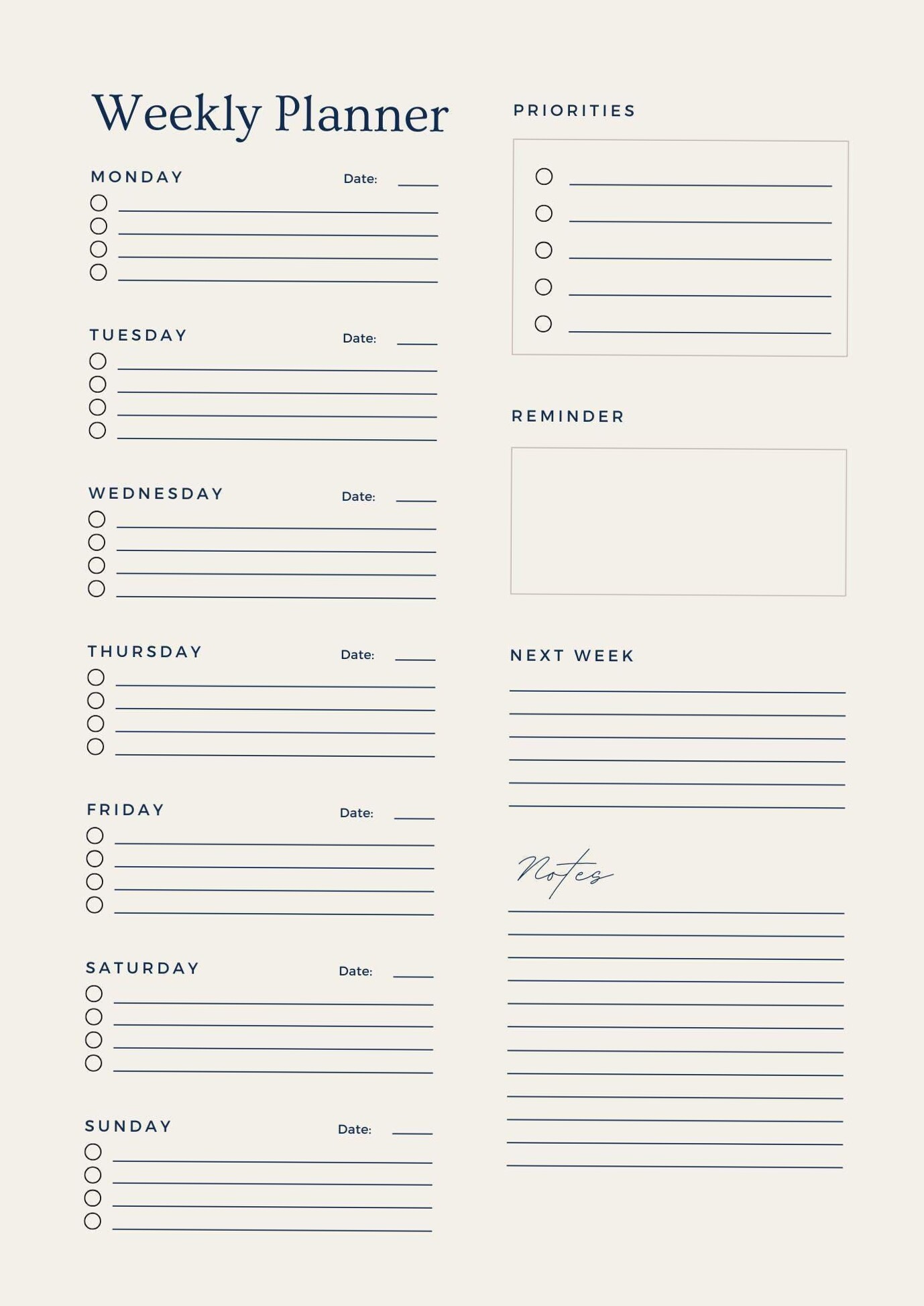 🎨 🪄 Aesthetic Weekly Planner Digital Design 443 | romanticize your routine
