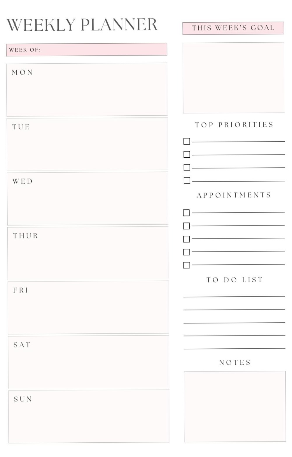 📊 📌 Aesthetic Weekly Planner PDF – Organize Creatively | romanticize your routine