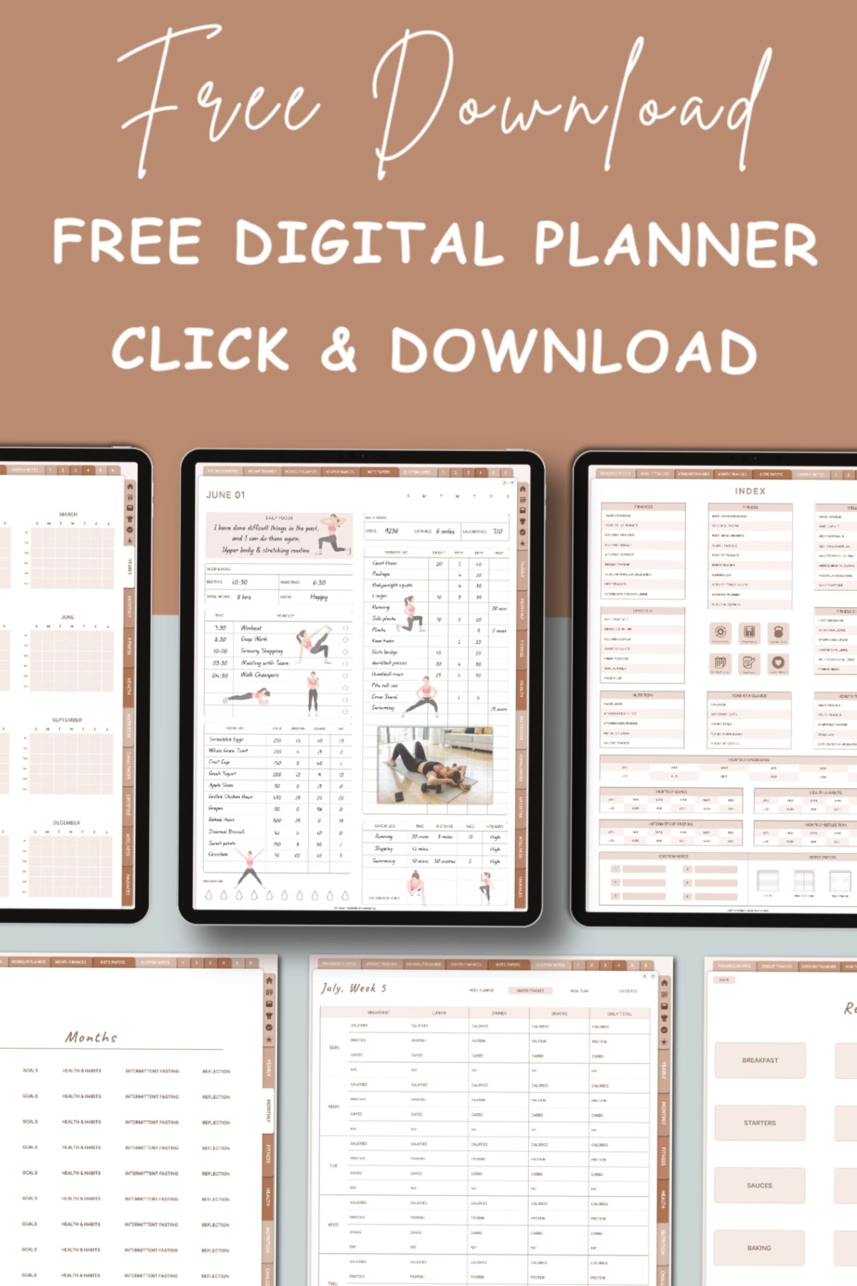 🍰 💌 All-in-One Neutral Meal Planner for iPad | Track Routines | secret to staying productive
