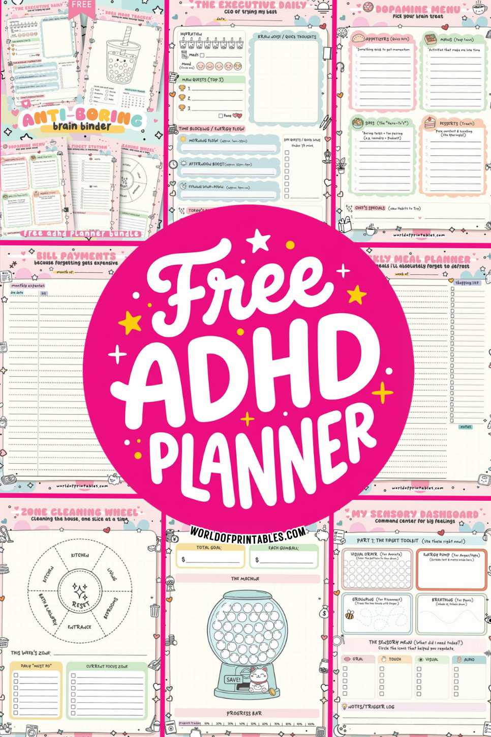 🌈 🖌️ Anti-Boring ADHD Planner Printables for Focus & Creativity | secret to staying productive